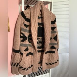 360 Cashmere Skull chunky shawl collar cardigan xs EUC rare